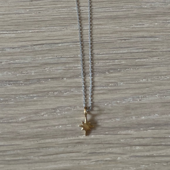 NWOT Madewell Necklace Star+Silver and Gold plated